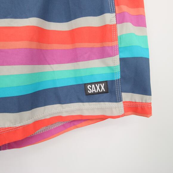 SAXX Swim Trunks Board Shorts Betawave Multicolor Striped Quick Dry Size 34 NWT - Picture 7 of 13